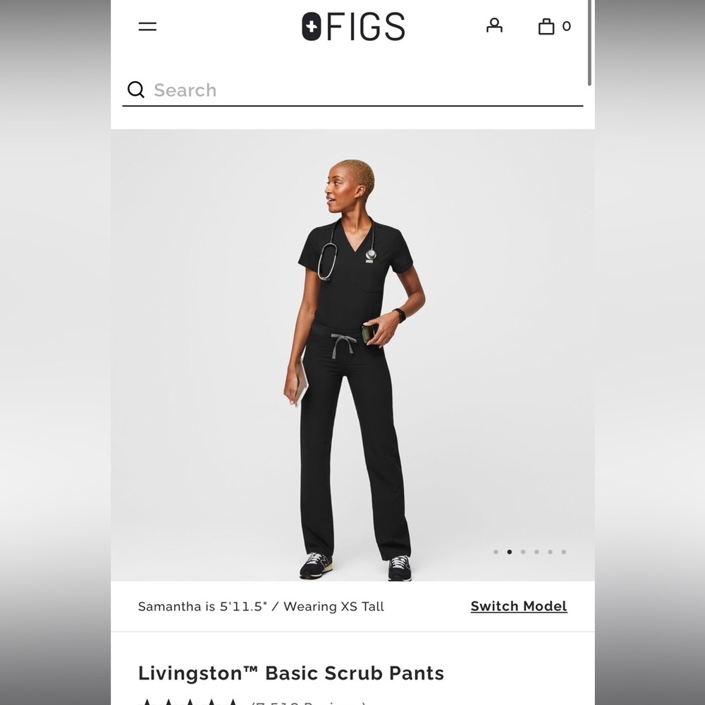 Figs Livingston Basic Scrub Pants in Black